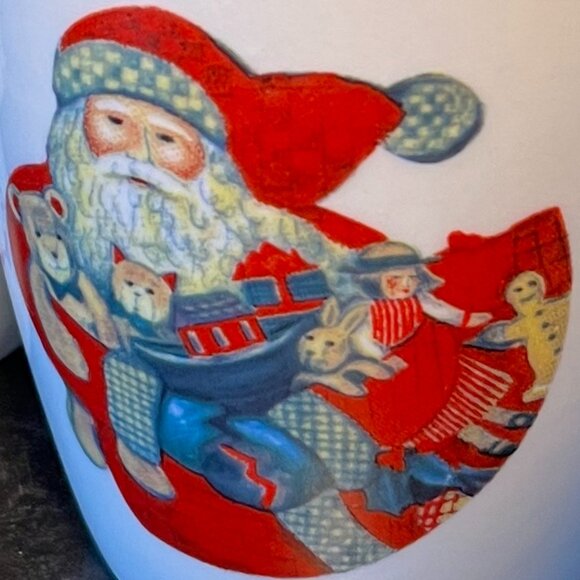 Lot of 3 Vintage Snowmen & Santa Claus Christmas Winter Holiday Ceramic Mugs - Picture 2 of 14